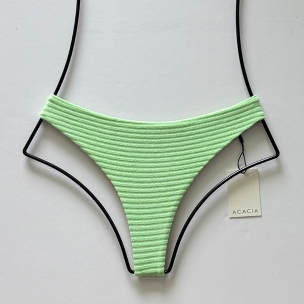 Acacia Swimwear Brazil Terry Ribbed Bikini Bottom - Naupaka – Medium - NWT